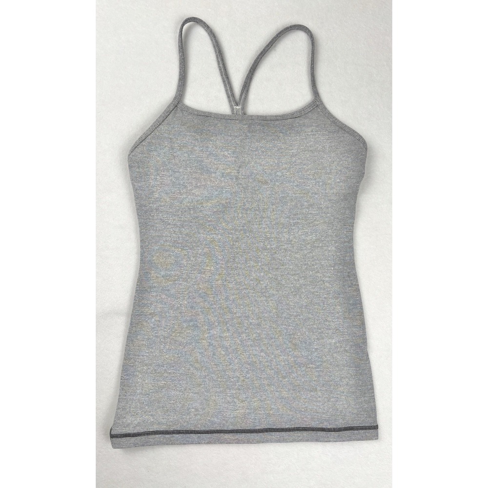Lululemon Womens Racerback Tank Top Gray Striped XS S Yoga